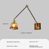 Medieval style bedroom bedside retro movable rocker arm wall lamp
