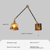 Medieval Wabi-sabi style brass retro glass bedroom bedside adjustable dining room living room decorative wall lamp