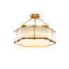 Brass Glass Bedroom Half Ceiling Light