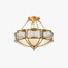 Bedroom vintage brass glass ceiling lamp