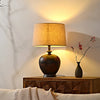 Bedroom Linen Shade Ceramic Table Lamp