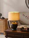 Bedroom Linen Shade Ceramic Table Lamp