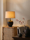 Bedroom Linen Shade Ceramic Table Lamp