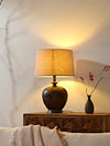 Bedroom Linen Shade Ceramic Table Lamp