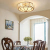 Bedroom brass glass ceiling lamp