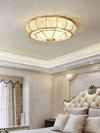 Bedroom brass glass ceiling lamp
