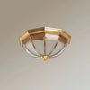 Bedroom copper glass ceiling lamp
