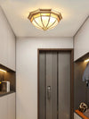 Bedroom copper glass ceiling lamp