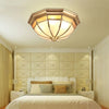 Bedroom copper glass ceiling lamp