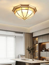 Bedroom copper glass ceiling lamp