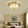 Bedroom copper glass ceiling lamp