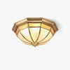 Bedroom copper glass ceiling lamp
