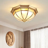 Bedroom copper glass ceiling lamp