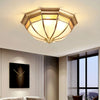 Bedroom copper glass ceiling lamp
