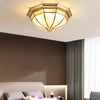 Bedroom copper glass ceiling lamp