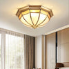 Bedroom copper glass ceiling lamp