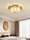 Bedroom copper glass ceiling lamp