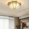 Bedroom copper glass ceiling lamp