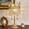 Bedroom crown crystal table lamp