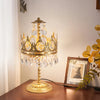 Bedroom crown crystal table lamp