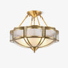 Bedroom vintage brass glass ceiling lamp