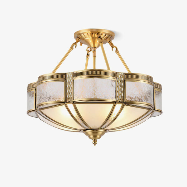 Bedroom vintage brass glass ceiling lamp