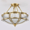Bedroom vintage brass glass ceiling lamp