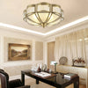 Bedroom vintage brass glass ceiling lamp