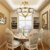 Bedroom vintage brass glass ceiling lamp