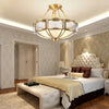 Bedroom vintage brass glass ceiling lamp