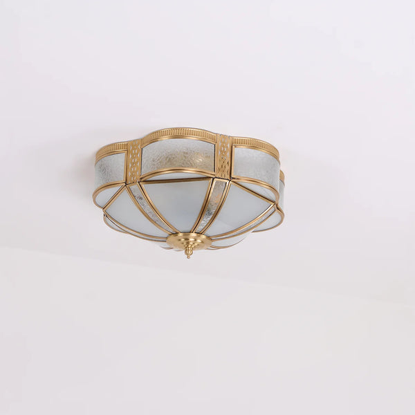 Bedroom vintage brass glass ceiling lamp