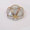 Bedroom vintage brass glass ceiling lamp