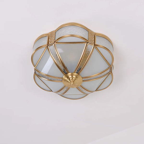 Bedroom vintage brass glass ceiling lamp