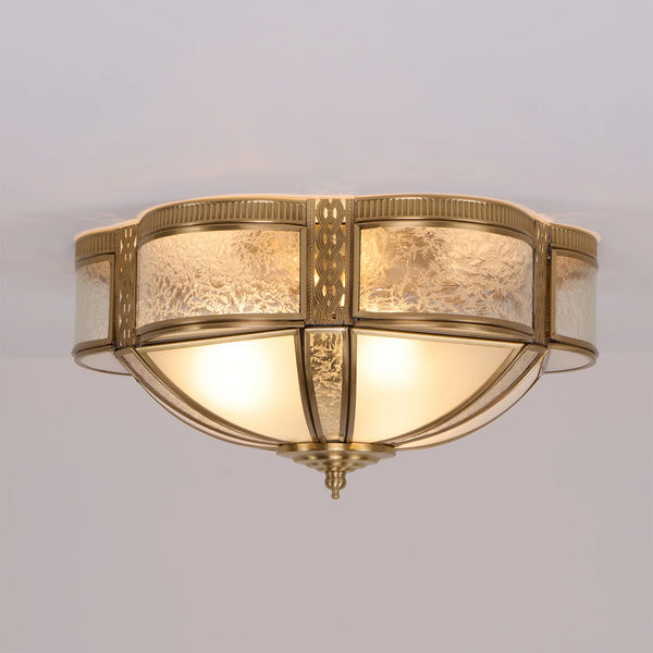 Bedroom vintage brass glass ceiling lamp