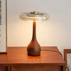 Bedroom wood glass creative table lamp