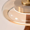 Bedroom wood glass creative table lamp