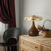 Bedroom wood glass creative table lamp