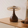 Bedroom wood glass creative table lamp