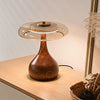 Bedroom wood glass creative table lamp