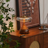 Bedroom wood glass creative table lamp