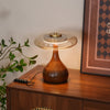 Bedroom wood glass creative table lamp