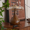 Bedroom wood glass creative table lamp
