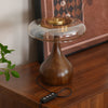 Bedroom wood glass creative table lamp
