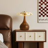 Bedroom wood glass creative table lamp