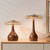 Bedroom wood glass creative table lamp