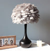 Bedroom bedside DIY decorative feather table lamp