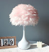 Bedroom bedside DIY decorative feather table lamp