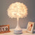 Bedroom bedside DIY decorative feather table lamp
