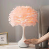 Bedroom bedside DIY decorative feather table lamp