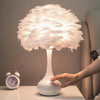 Bedroom bedside DIY decorative feather table lamp